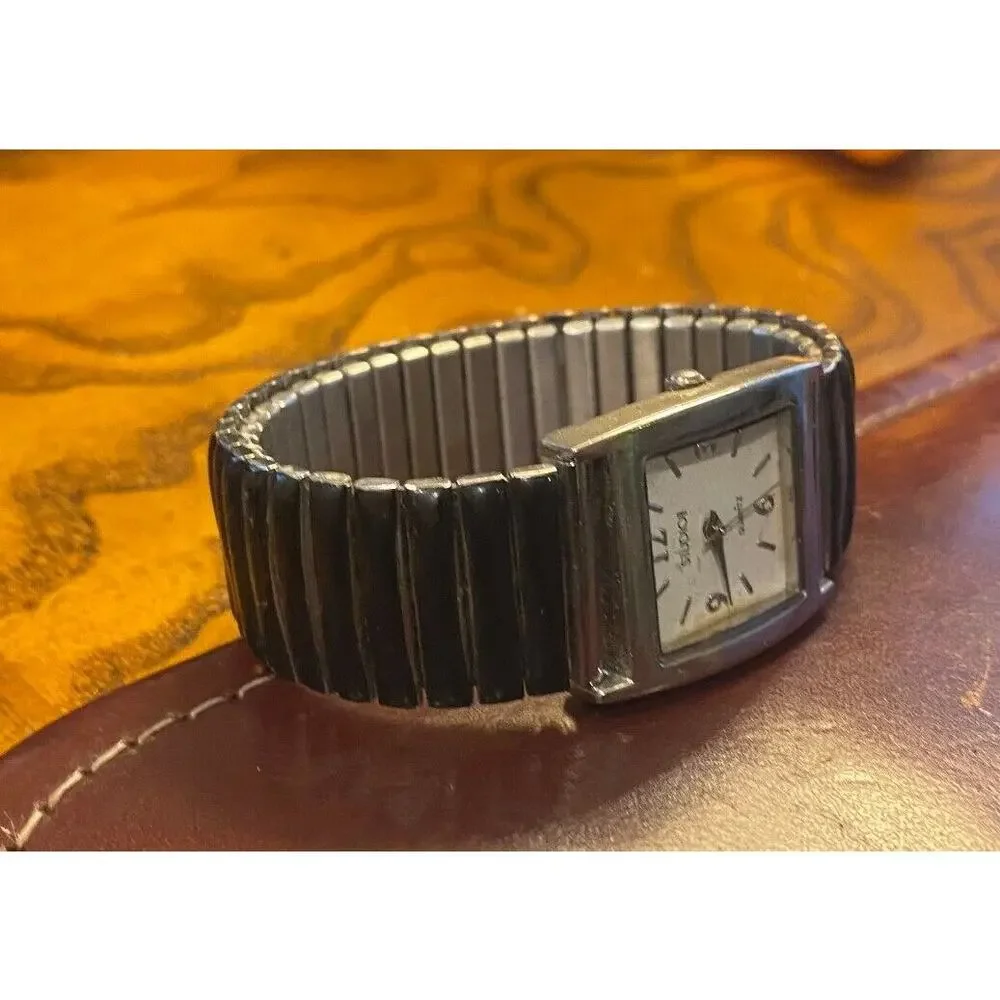 Women's 25mm Studio Time Watch, Silver Tone with Black Expansion Band